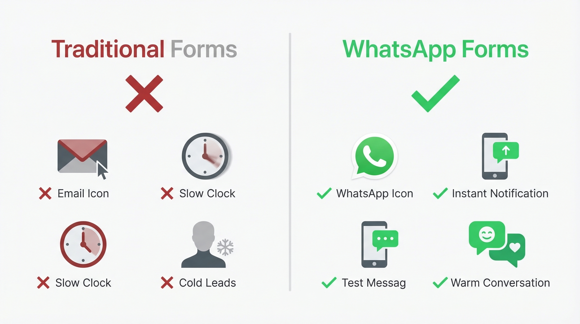 Comparison: traditional forms vs WhatsApp forms