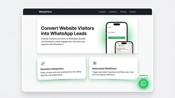 Website with a floating WhatsApp button in the bottom-right corner