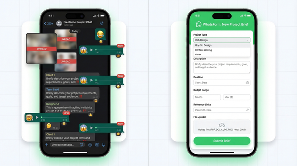 WhatsApp for freelancers: collecting briefs and managing clients