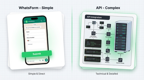 WhatsForm vs WhatsApp Business API: simple forms vs full automation
